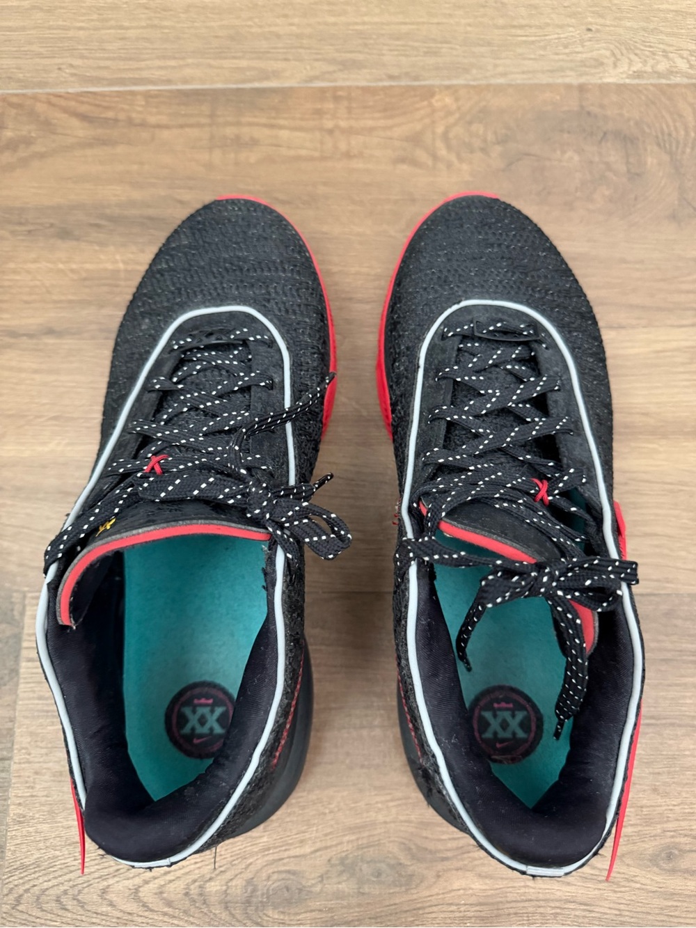 Men's Black and Red Athletic Sneakers